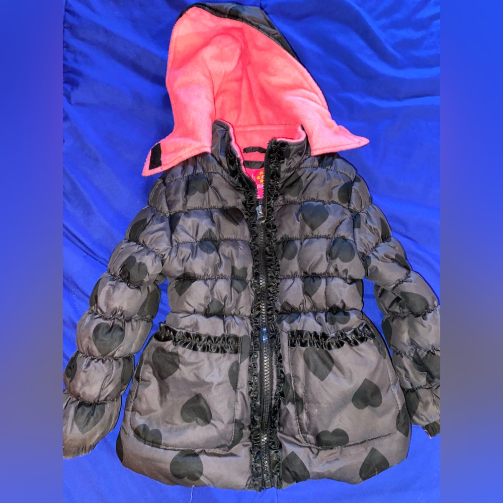 3T girl pink and black winter coat excellent condition